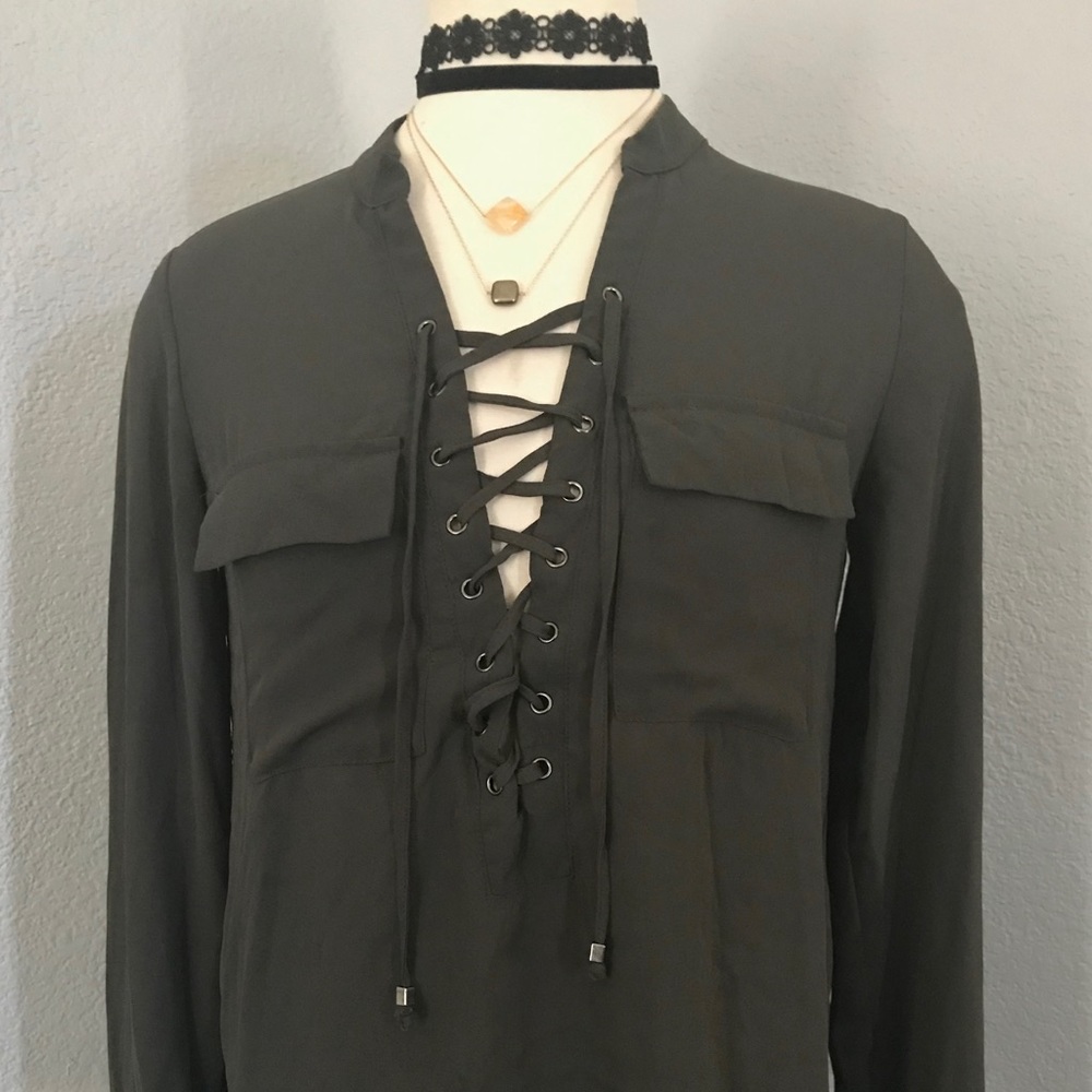 Army green going out tops